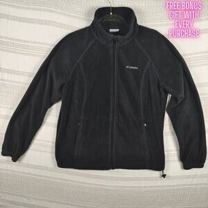 Columbia Black Full Zip Fleece Jacket Women’s Size XL Cozy Outdoor